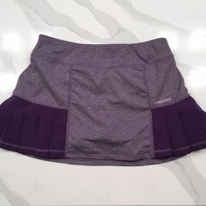 Head Purple Pleated Tennis Skirt
